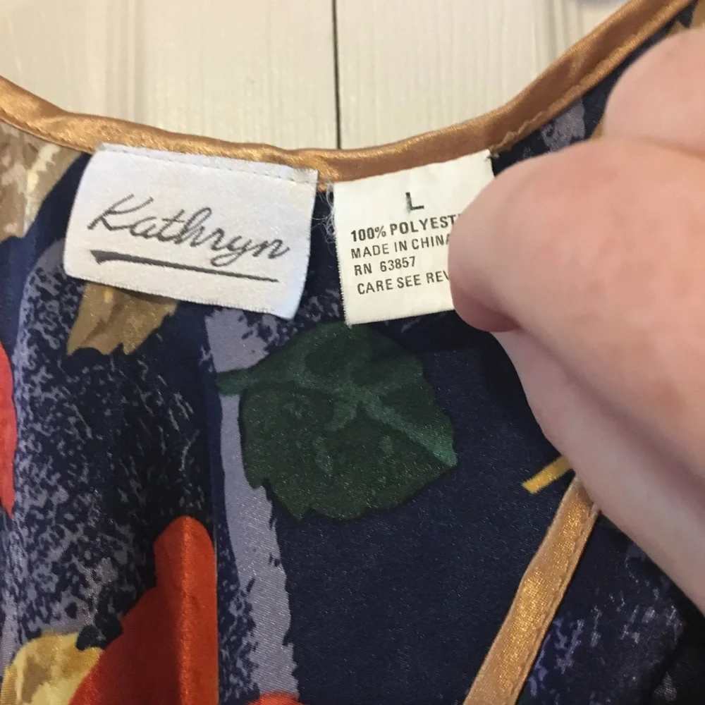Vintage Kathryn floral polyester tank Large